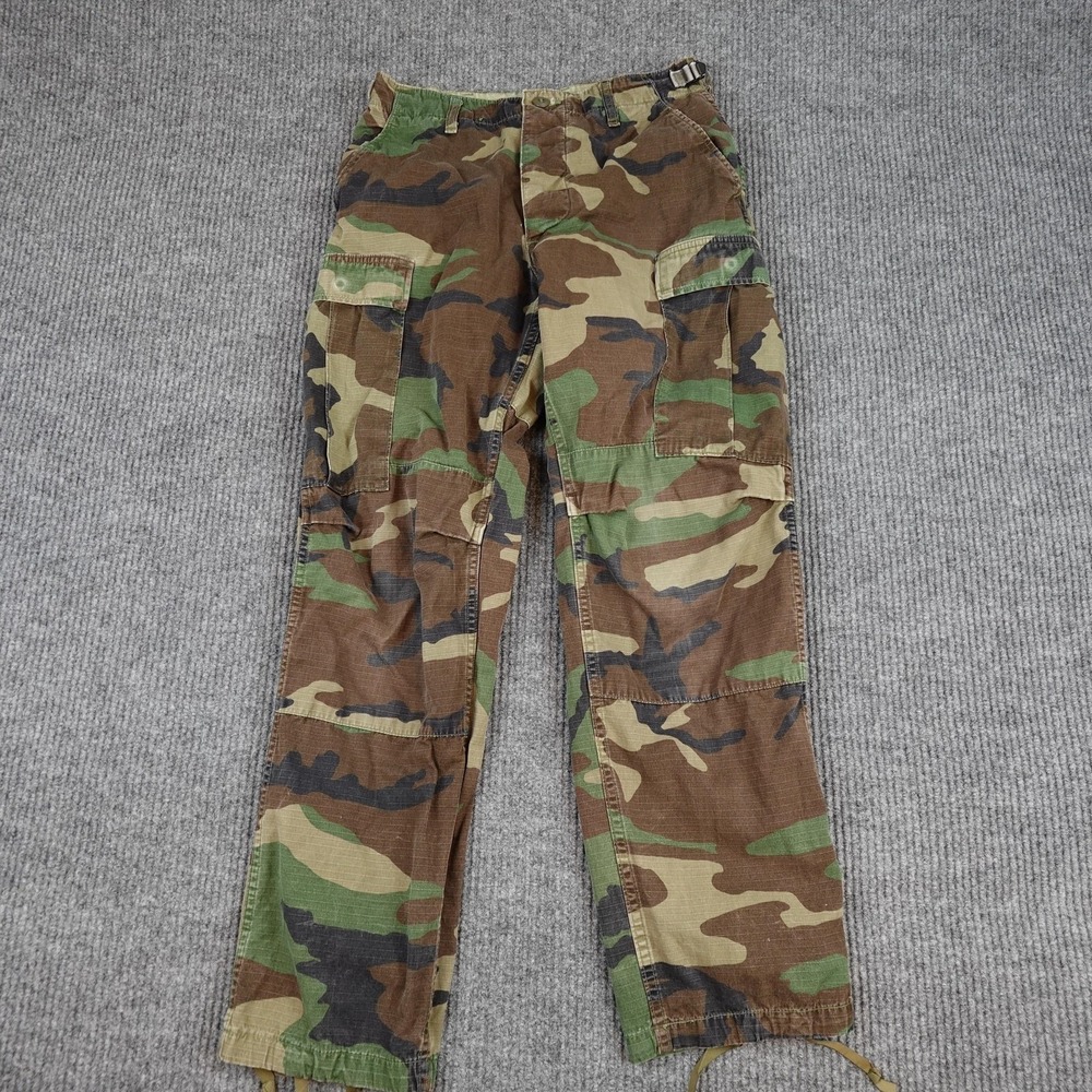 Vintage Woodland Camo Pants Mens Small Regular BDU Army 90s Utility